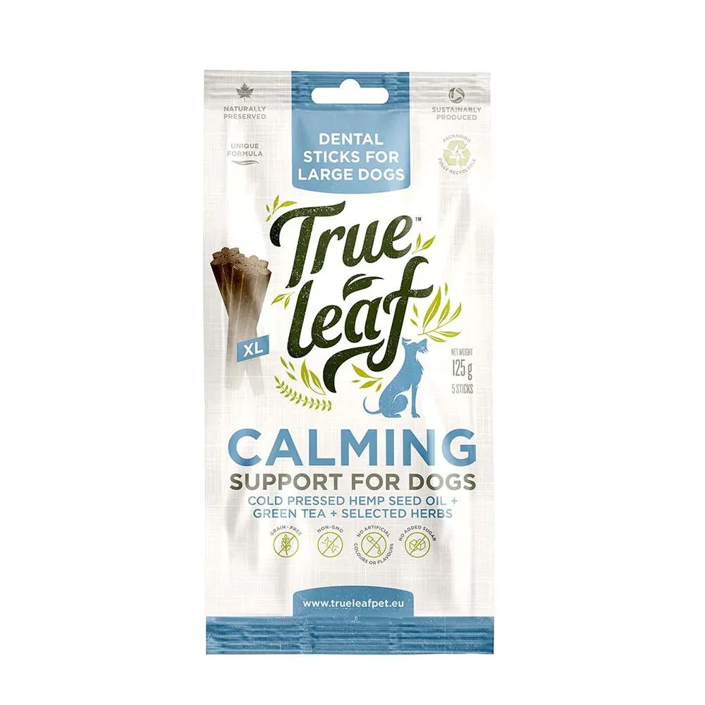 True Hemp True Leaf Large Dog Dental Sticks Calming 125g