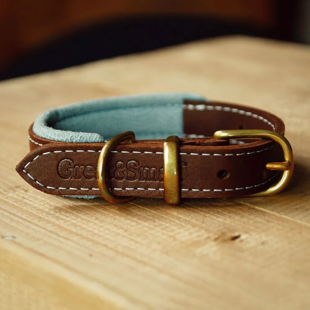 Hawkhurst Blue Leather Collar