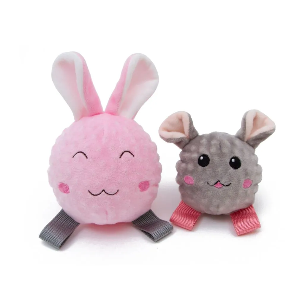 Great&Small Grey Plush Mouse & TPR Ball - Image 2
