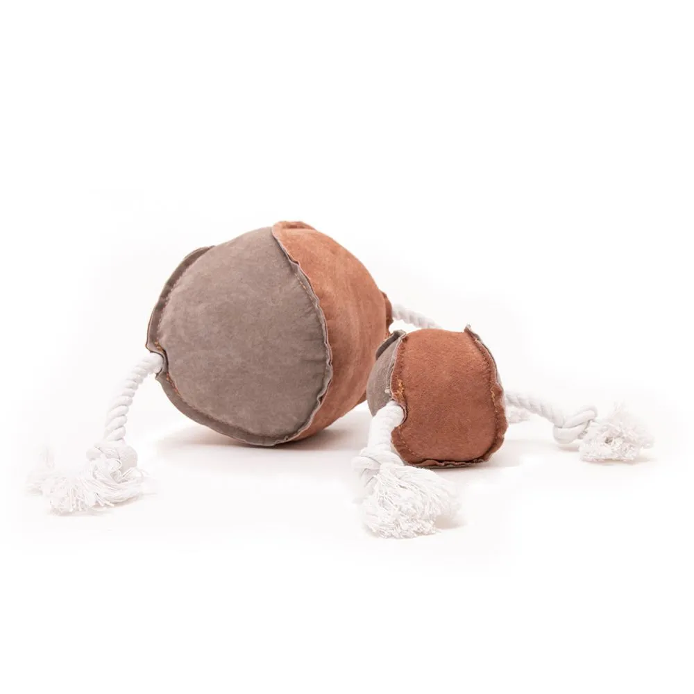 Great&Small Leather Ball With Rope Dog Toy - Image 2