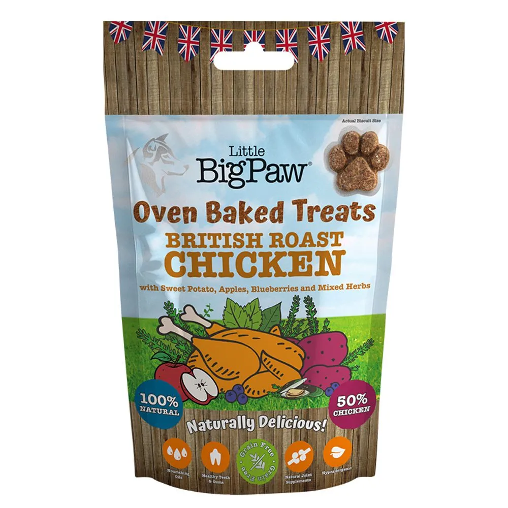 Little Big Paw Oven Baked British Roast Chicken Dog Treats 130g
