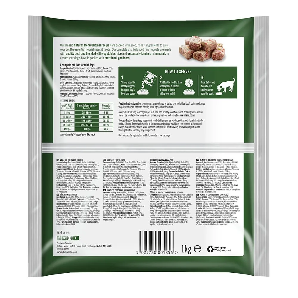 Natures Menu 60/40 Beef And Chicken Nuggets 1kg - Image 2