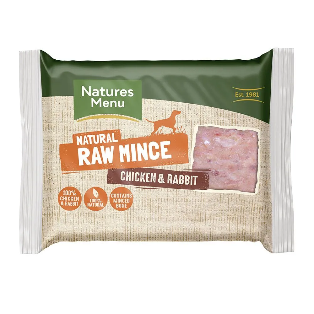 Natures Menu Minced Chicken & Rabbit Blocks 400g