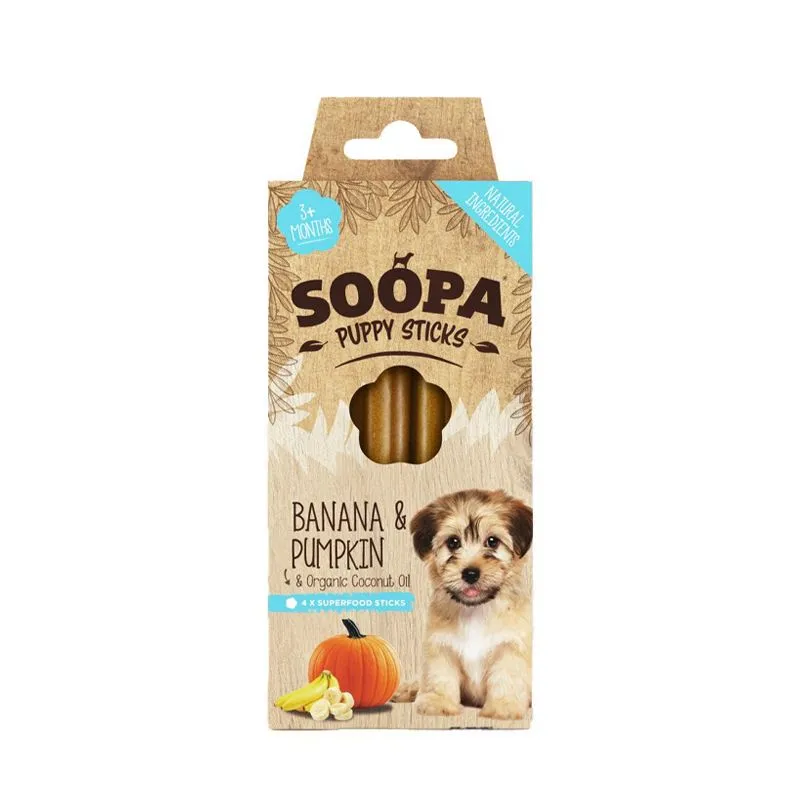 Soopa Puppy Banana And Pumpkin Dental Sticks 100g